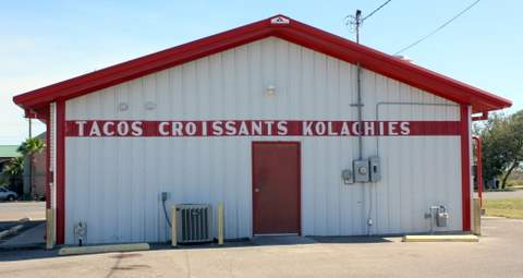 Photo sign on donut shop